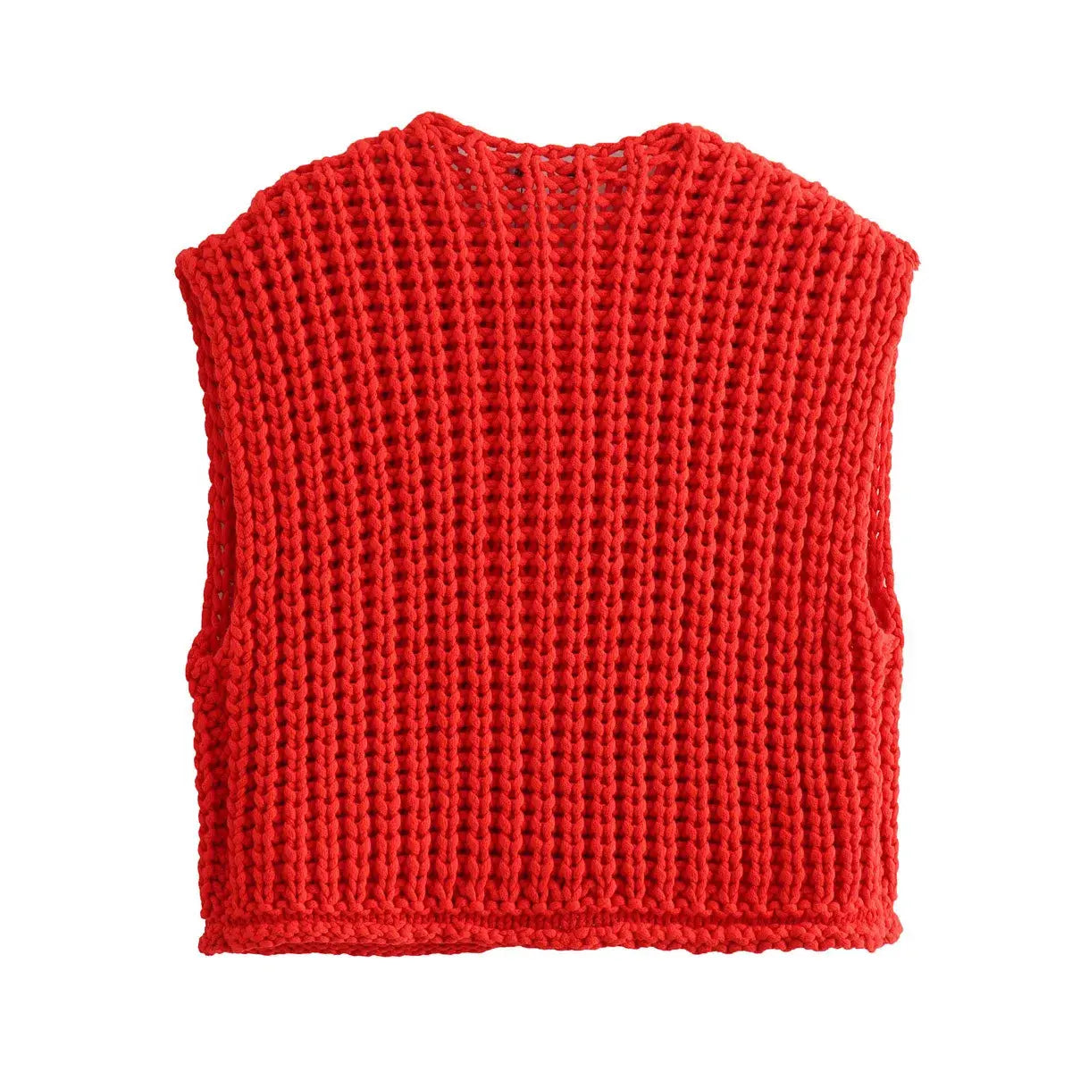 Korean Fashion Crop Sweater Vest Women Loose Cable Knit - D&M Boutique
