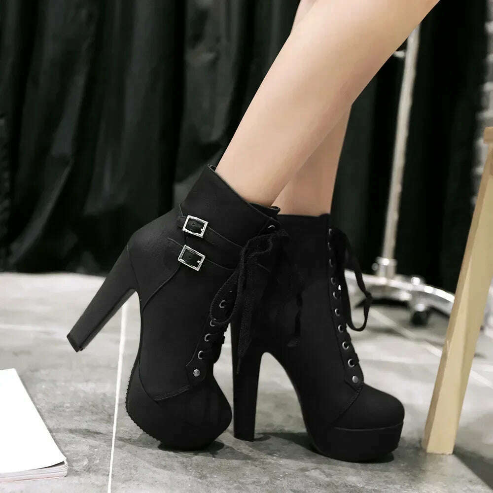 Women's Retro Ankle Boots with Stiletto Heels