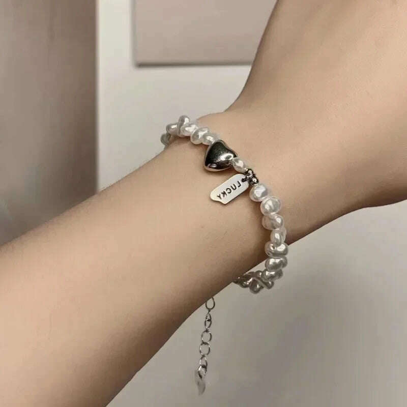 New 925 Silver Pearls Knot Bracelet for Women Gift