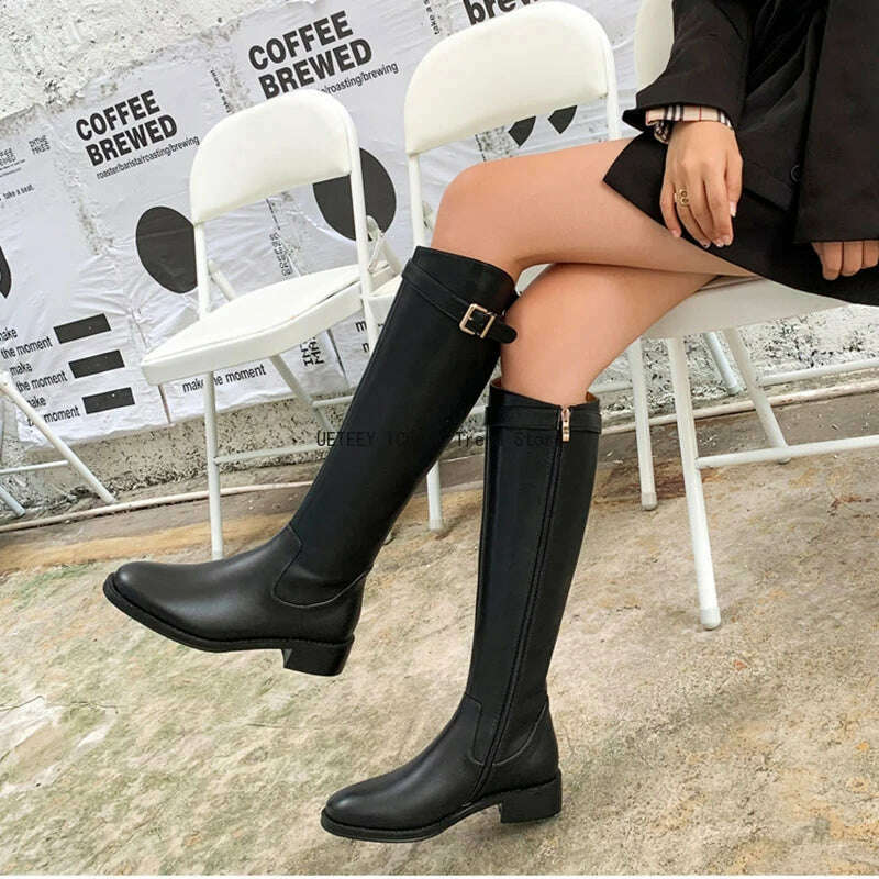 UETEEY Vintage Women's Knee-High Boots