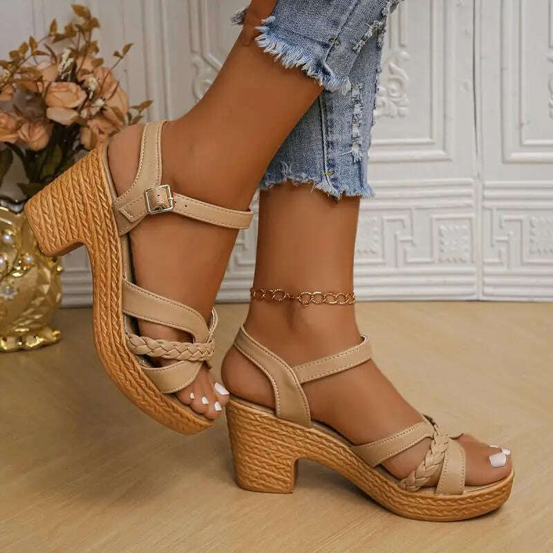 2024 Summer Ankle Strap High Heel Sandals - Platform Gladiator
