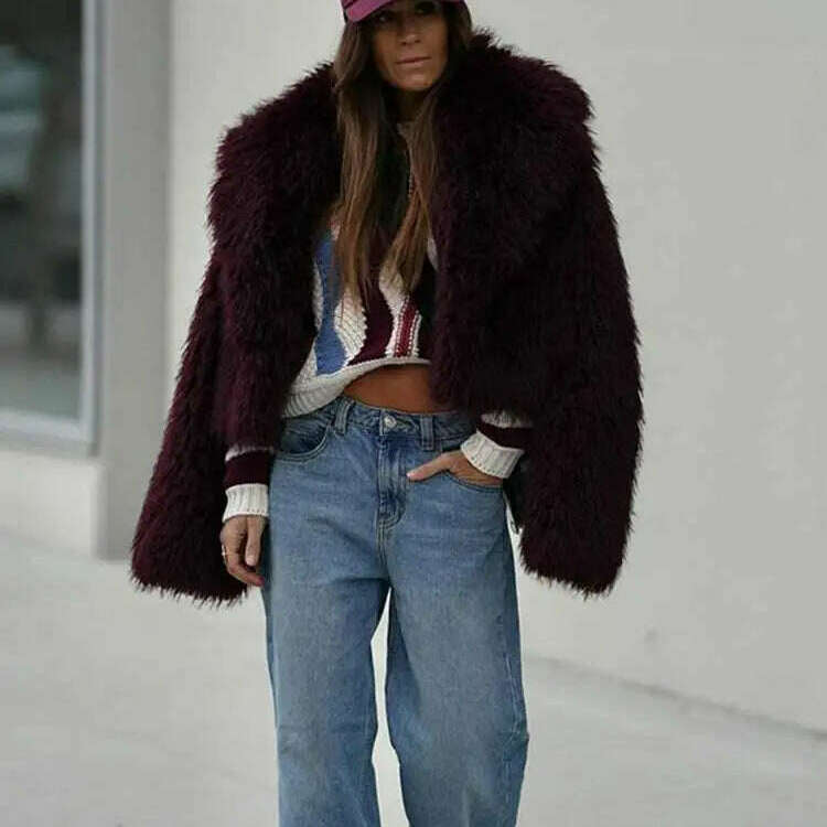 Fashion Faux Fur Jacket Coat for Women – Cozy & Stylish Winter Cardigan