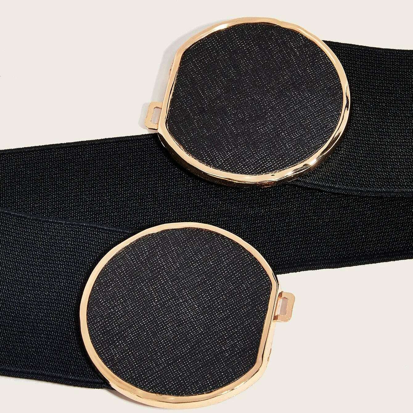 2024 High-Quality Elastic Wide Belt with Round Buckle