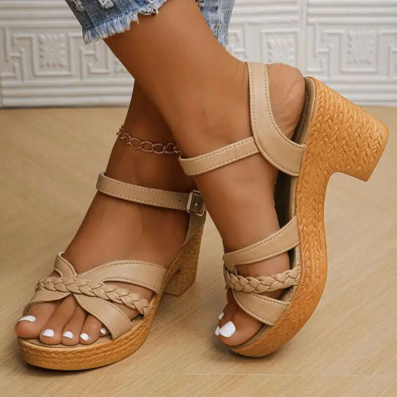 2024 Summer Ankle Strap High Heel Sandals - Platform Gladiator