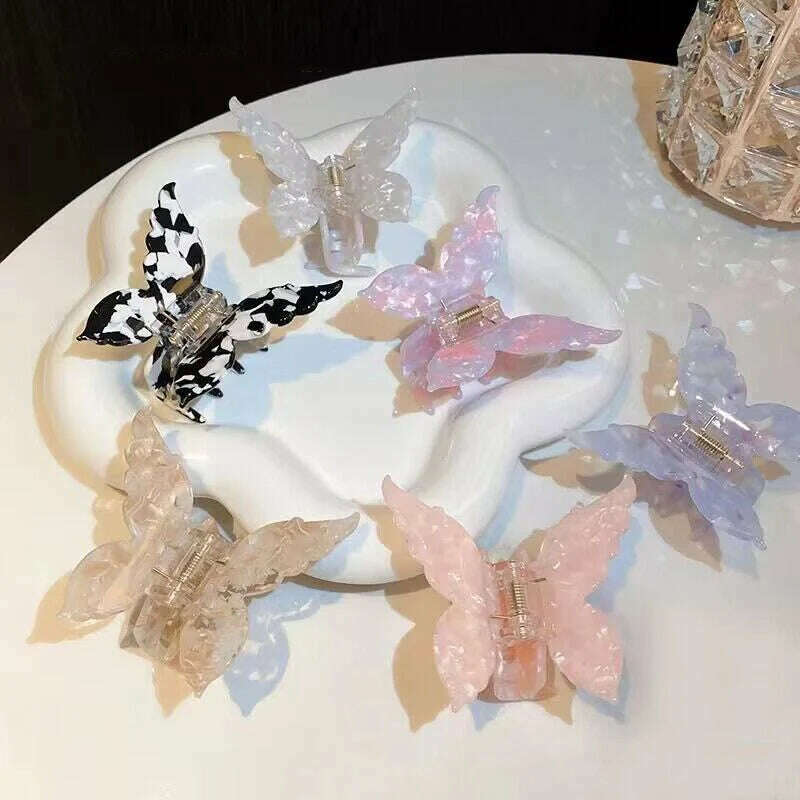 Vintage Butterfly Acetate Hair Claw Clip