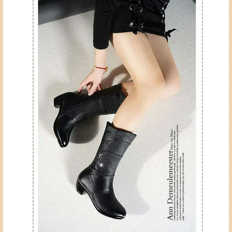 SBIP Mid-Calf Leather Boots