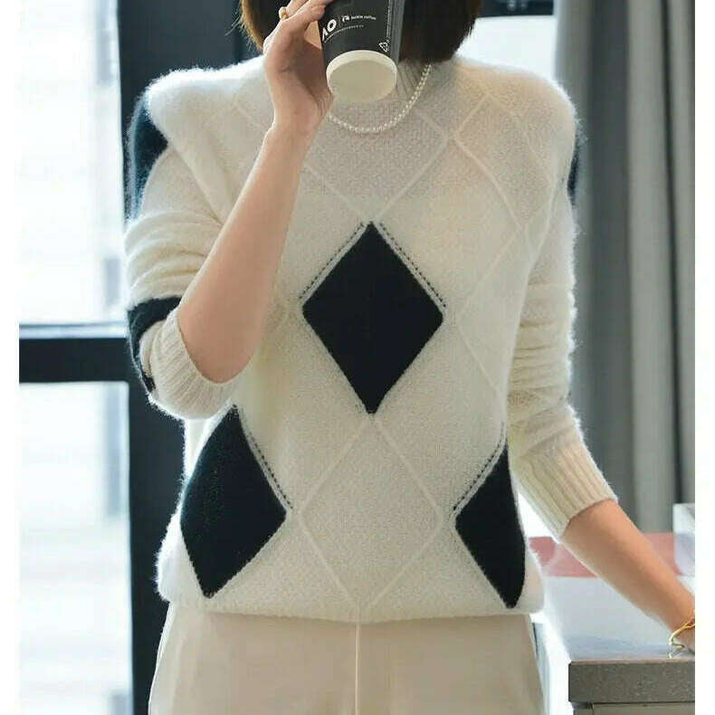 100% Wool O-Neck Sweater: Women’s Autumn/Winter Pullover - D&M Boutique