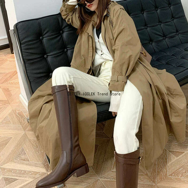 UETEEY Vintage Women's Knee-High Boots