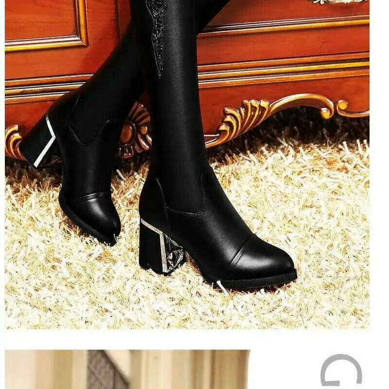 Women Embroidered Lace Knee Boots
