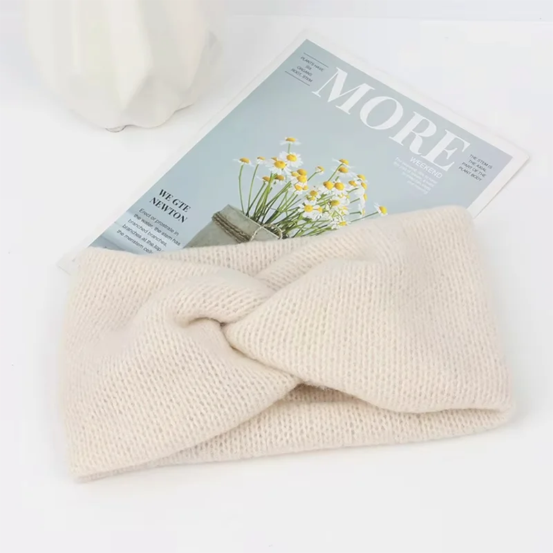 Korean Winter Wide Knitting Cross Headband