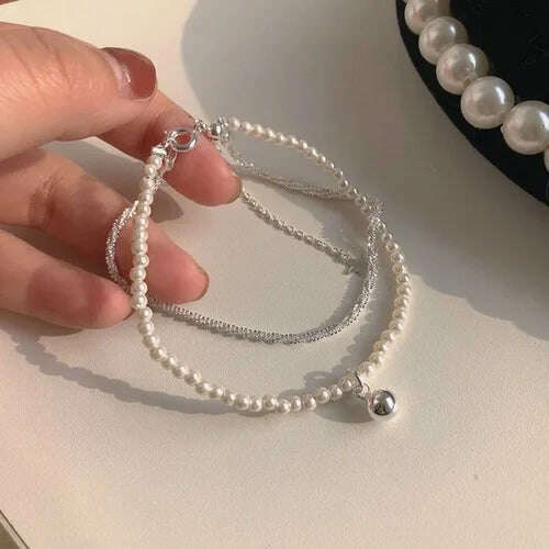 New 925 Silver Pearls Knot Bracelet for Women Gift