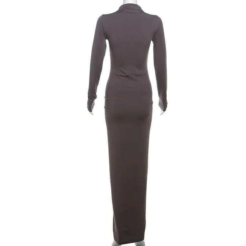 TOSSY Pleated High-Waist Maxi Dress