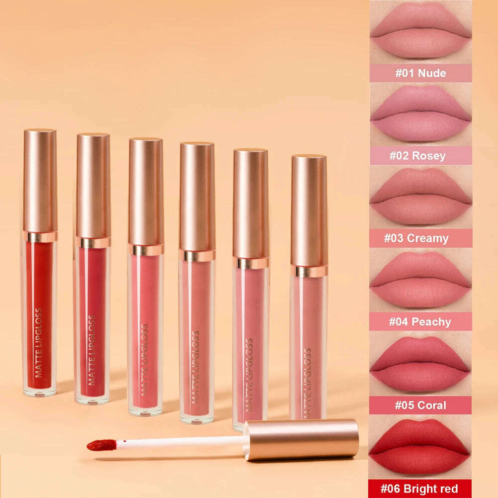 Matte Lip Gloss Set AB - Non-Staining, Long-Lasting