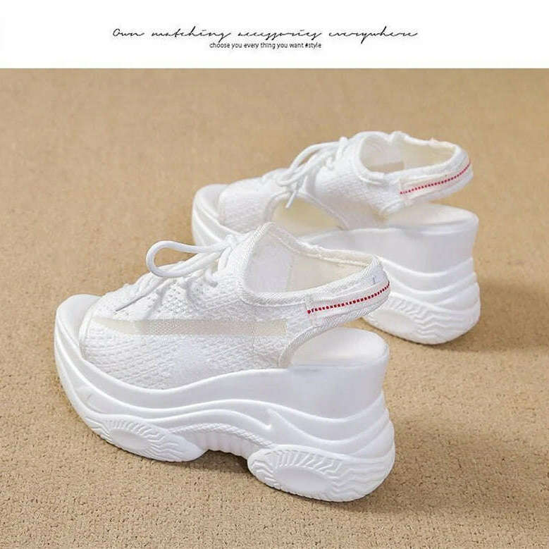 Summer Wedge Heel Sandals - Elastic Cloth & Thick Sole
