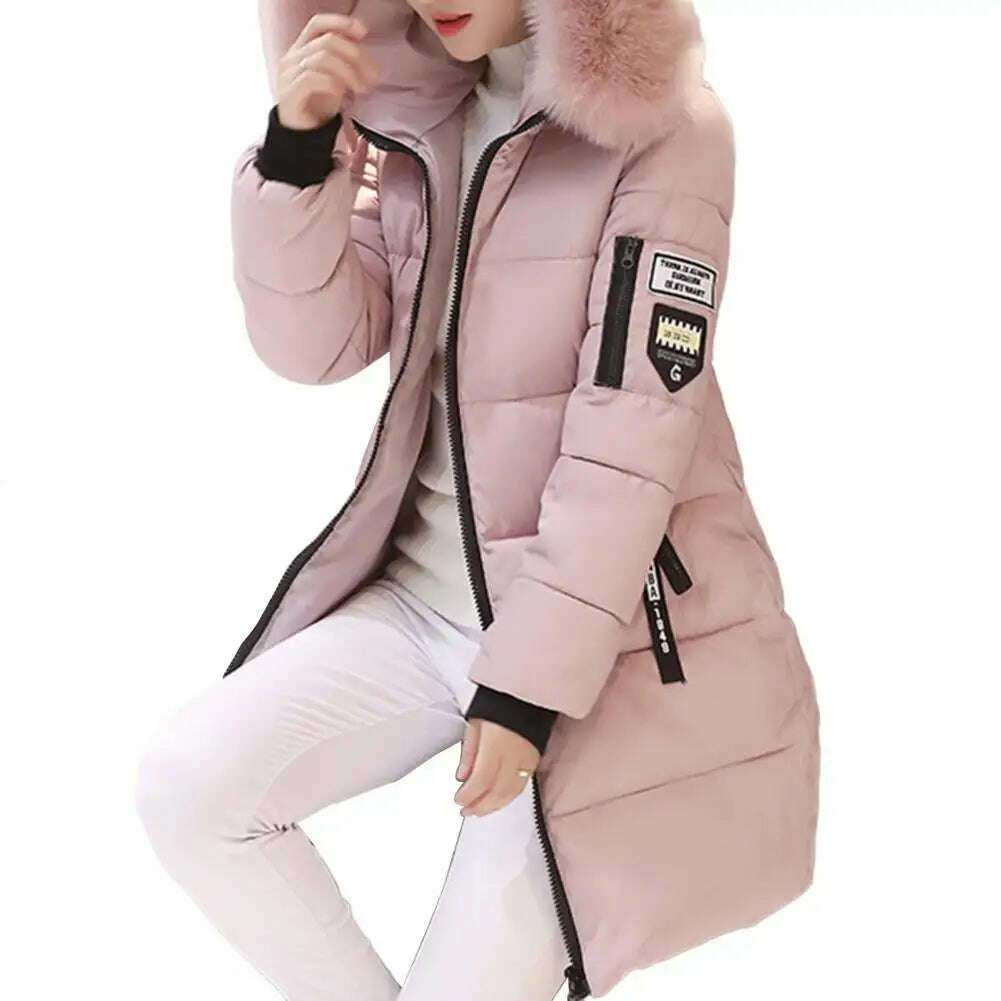 2024 Winter Coat – Fur Neckline, Cotton-Padded, Long Parka