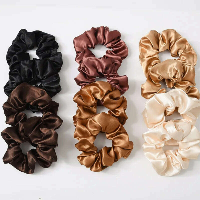 Satin Solid Color Scrunchies