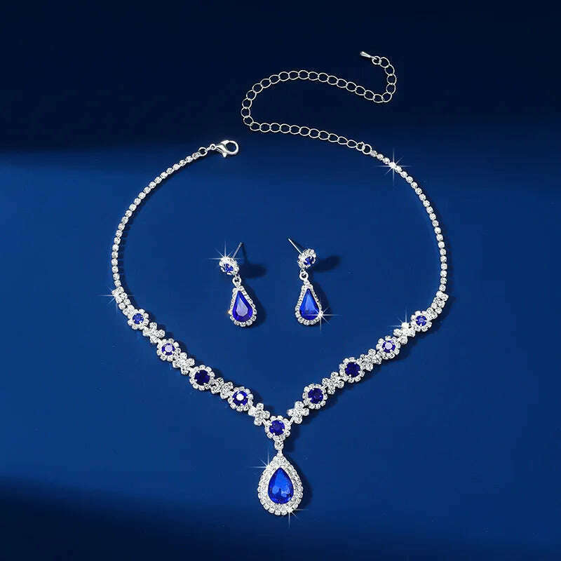Elegant Waterdrop Rhinestone Jewelry Set