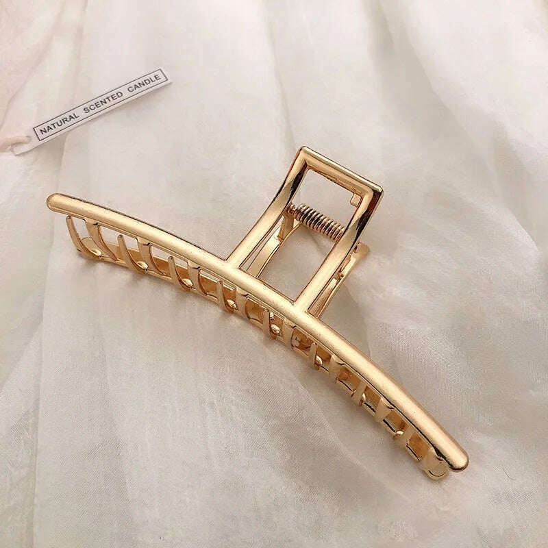 2024 Elegant Gold & Silver Geometric Metal Hair Claw