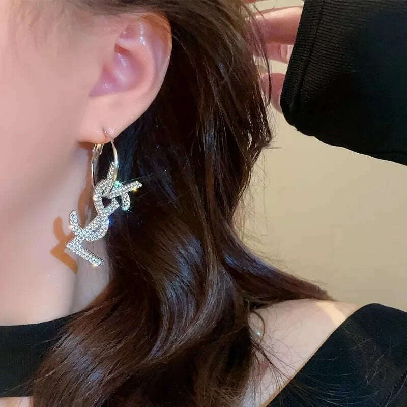 Gold Color Matte Texture Metal Retro Earrings for Women