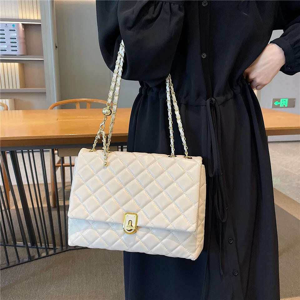 Burminsa Quilted Chain Shoulder Bag for Women