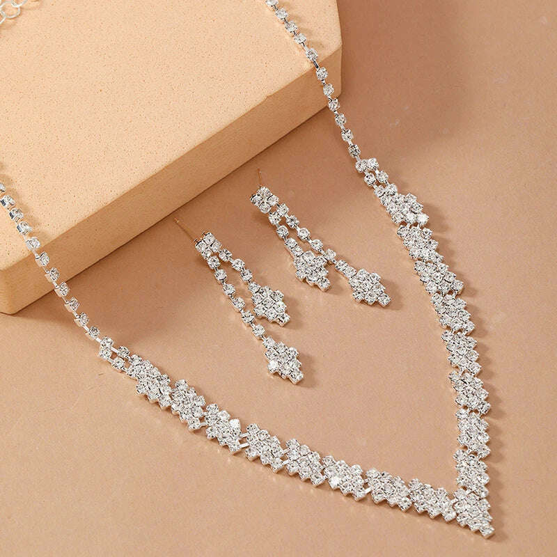 Simple Geometric Zircon Jewelry Set