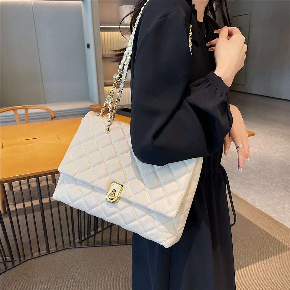 Burminsa Quilted Chain Shoulder Bag for Women
