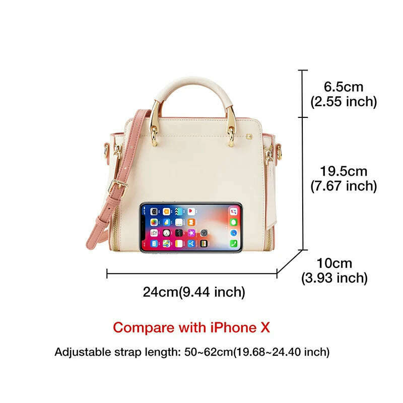 FOXER Split Leather Crossbody Bag Elegant & Spacious