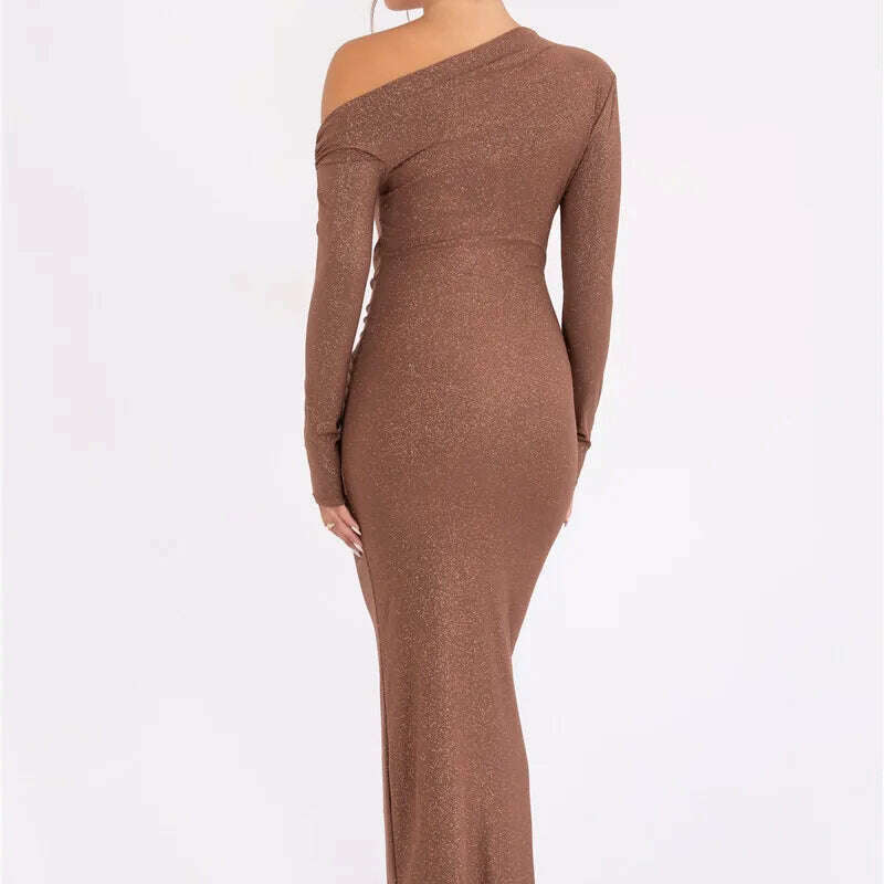 Mozision Sparkle Long Sleeve Sexy Maxi Dress for Women