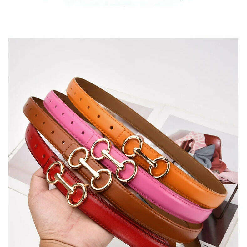 Women's Leather Belt with Zinc Alloy Buckle