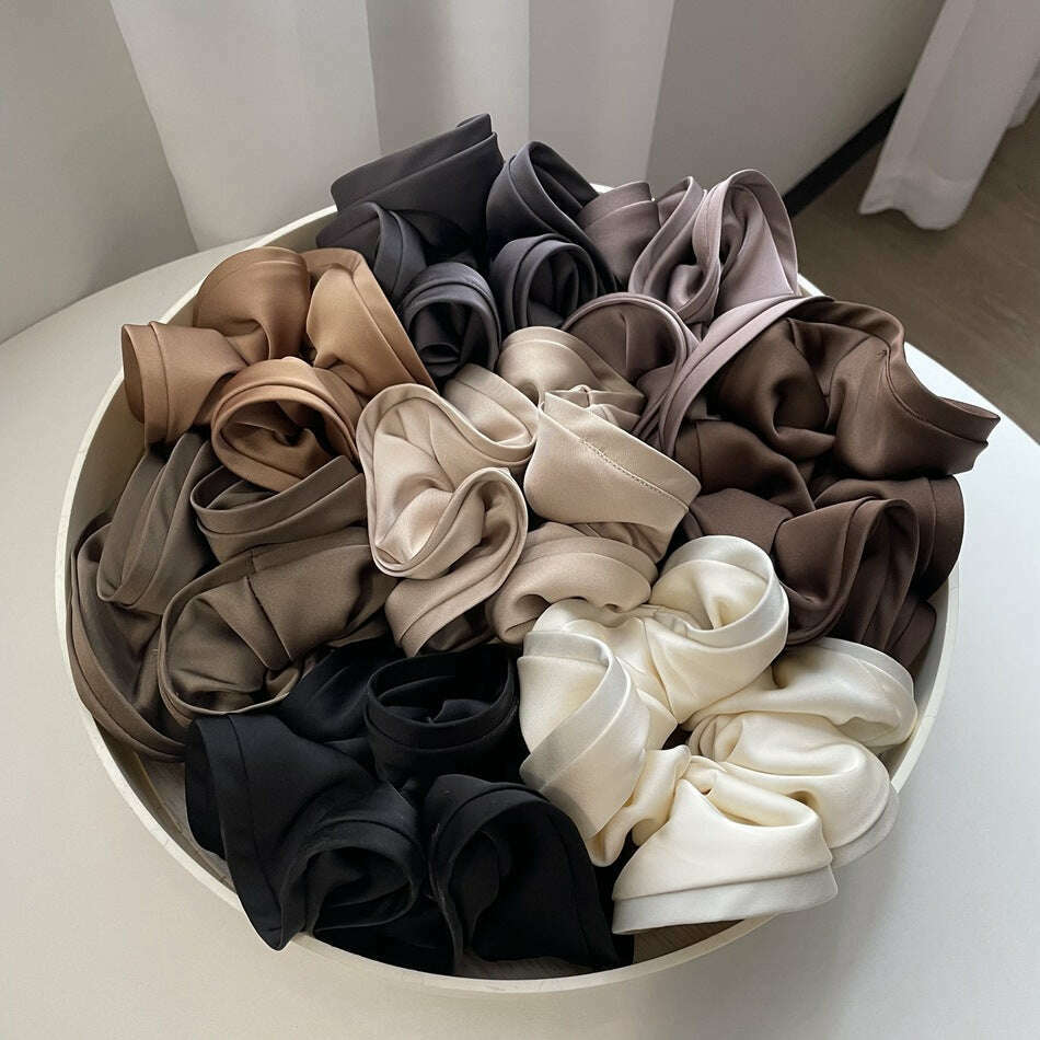 Korean Fashion Big Size Scrunchie Ruffle Hair Bands