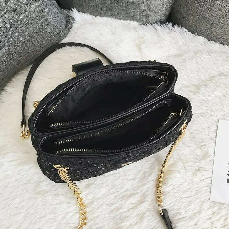 Lace Women's Handbag Diamond Pattern Chain Shoulder Bag