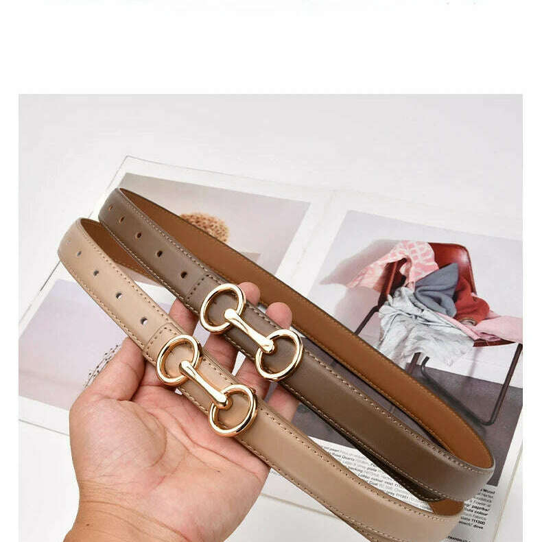 Women's Leather Belt with Zinc Alloy Buckle