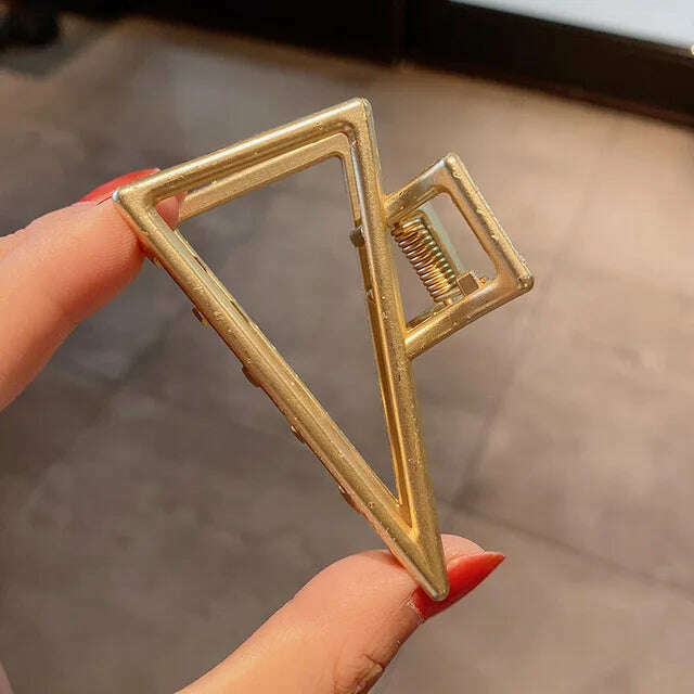 2024 Elegant Gold & Silver Geometric Metal Hair Claw