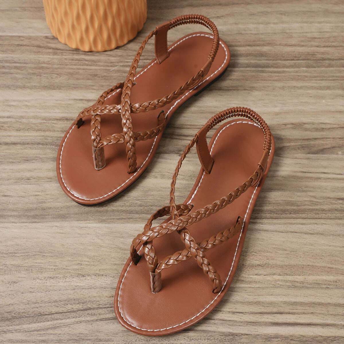 2024 Women’s Woven Hollow Sandals - Casual Beach Flats