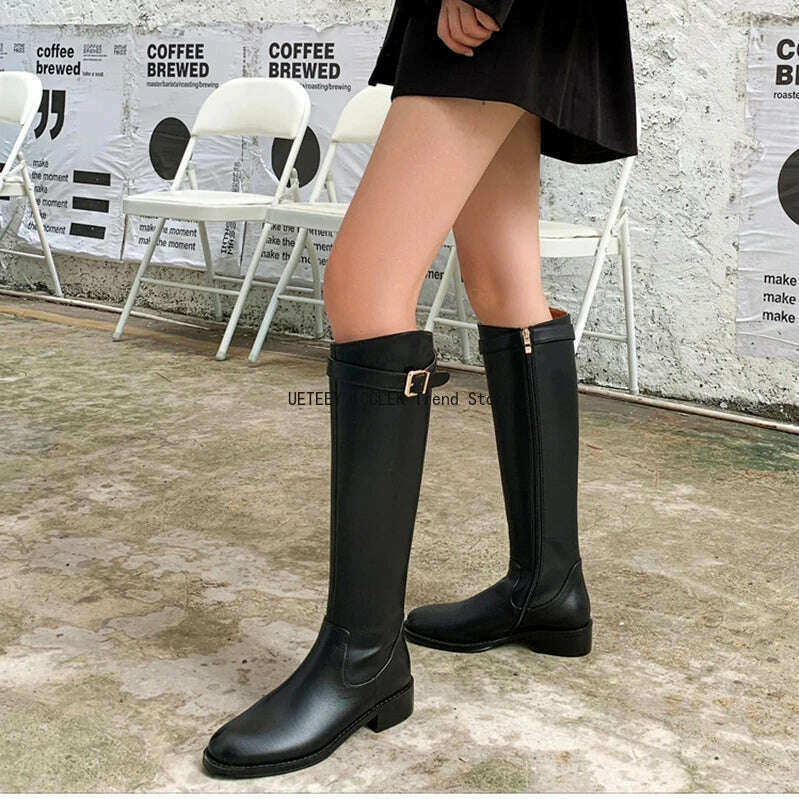 UETEEY Vintage Women's Knee-High Boots