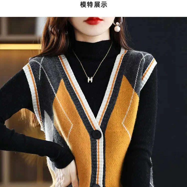 2024 Women's Casual Korean Style Knitted Cardigan Vest - D&M Boutique