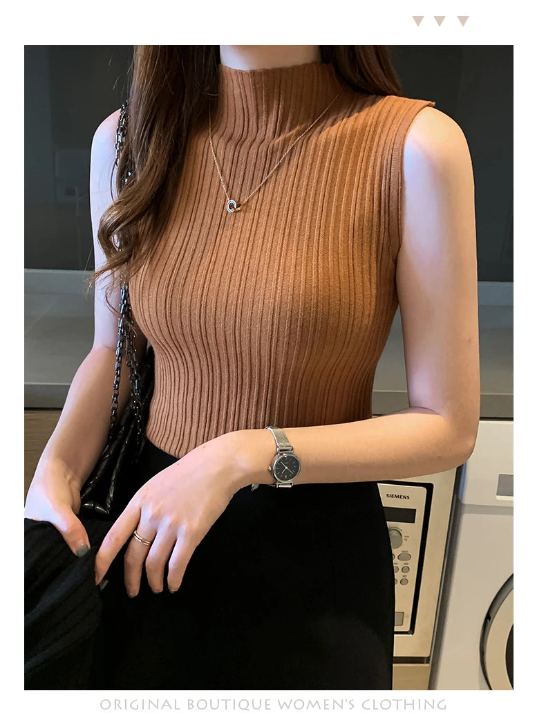 Knitted Sleeveless Tank – Slim Fit, Summer Streetwear Chic - D&M Boutique