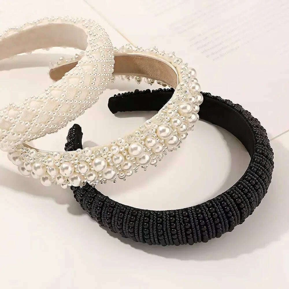 Hair Hoop with ABS Pearl Decoration for Women.