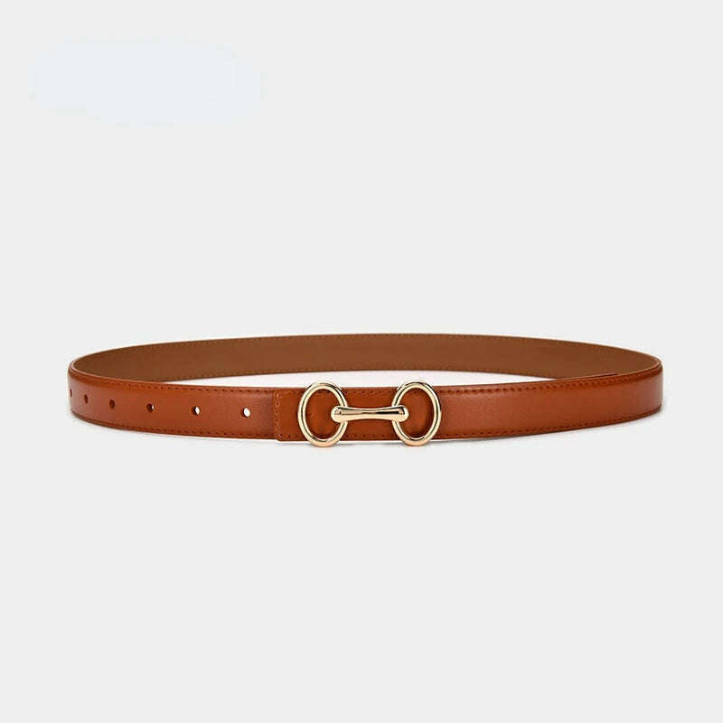 Women's Leather Belt with Zinc Alloy Buckle