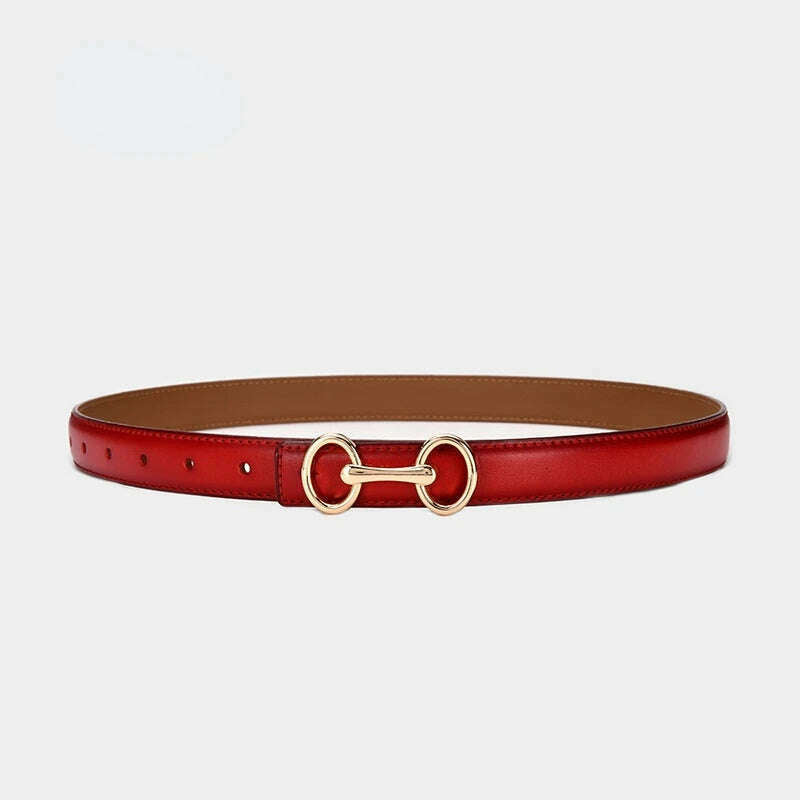 Women's Leather Belt with Zinc Alloy Buckle