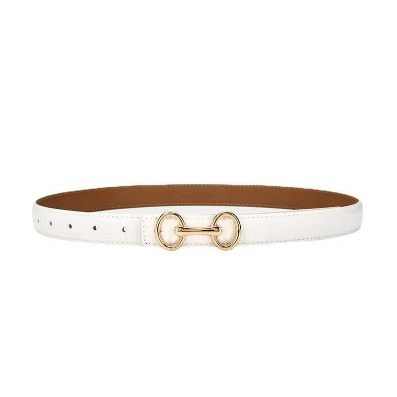 Women's Leather Belt with Zinc Alloy Buckle
