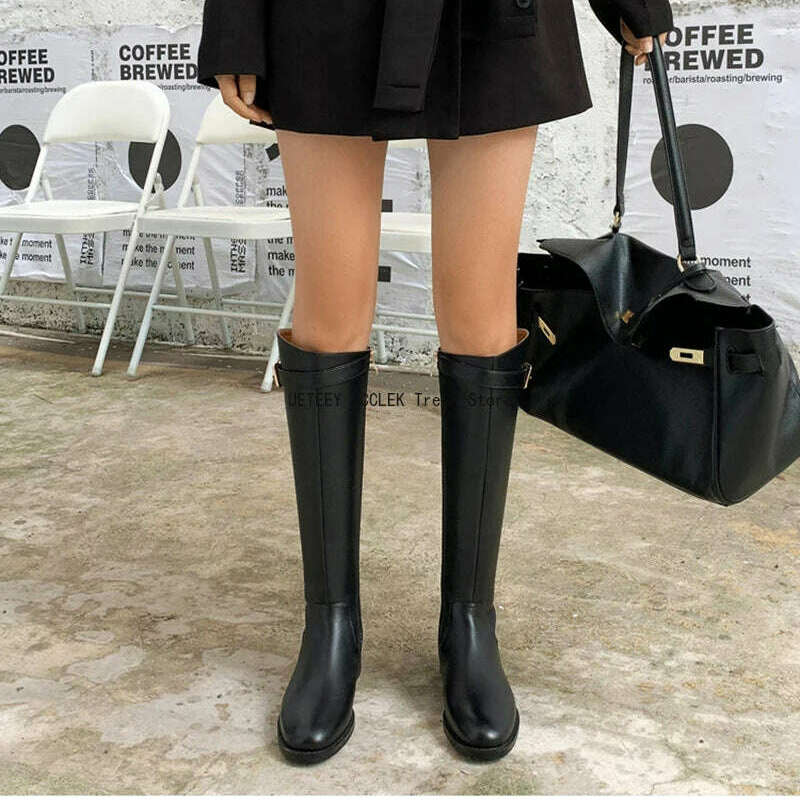UETEEY Vintage Women's Knee-High Boots