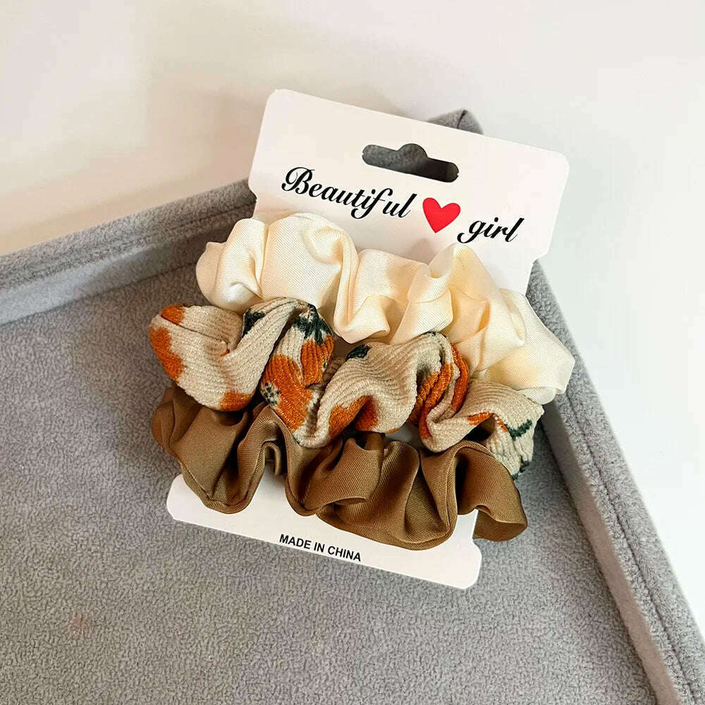 3PCS Corduroy Knitted Scrunchies Set for Women