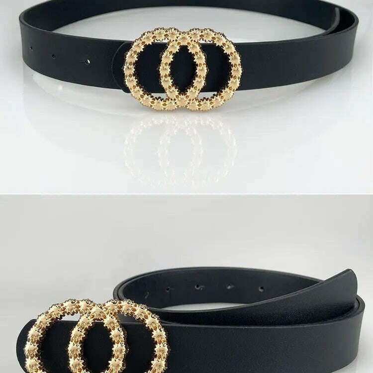 Green PU Leather Women's Fashion Belt