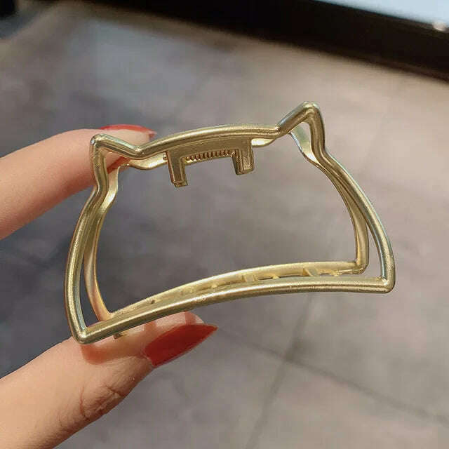 2024 Elegant Gold & Silver Geometric Metal Hair Claw