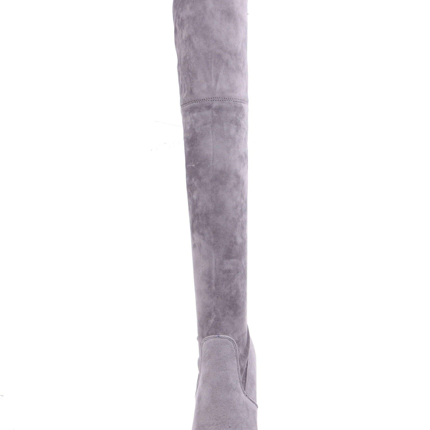 LINLING Faux Suede Over-the-Knee Lace-Up Boots