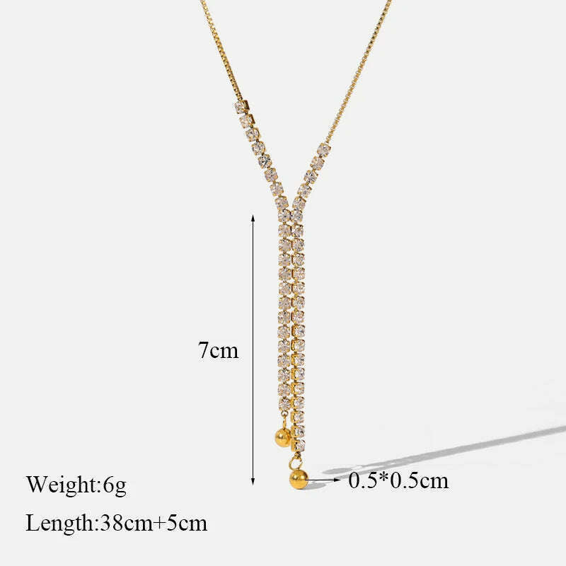 GANEMLY 316L Stainless Steel Water Drop Pendant Necklace