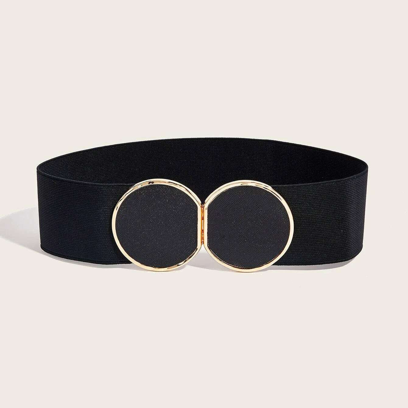 2024 High-Quality Elastic Wide Belt with Round Buckle