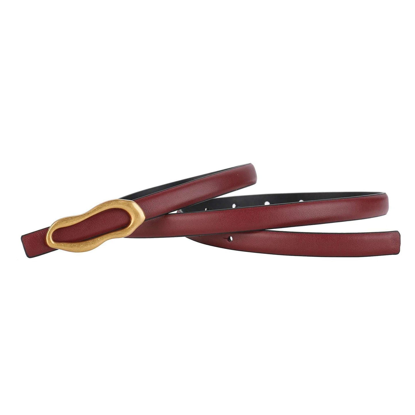 Retro Gold Designer Belt for Women with Metal Buckle