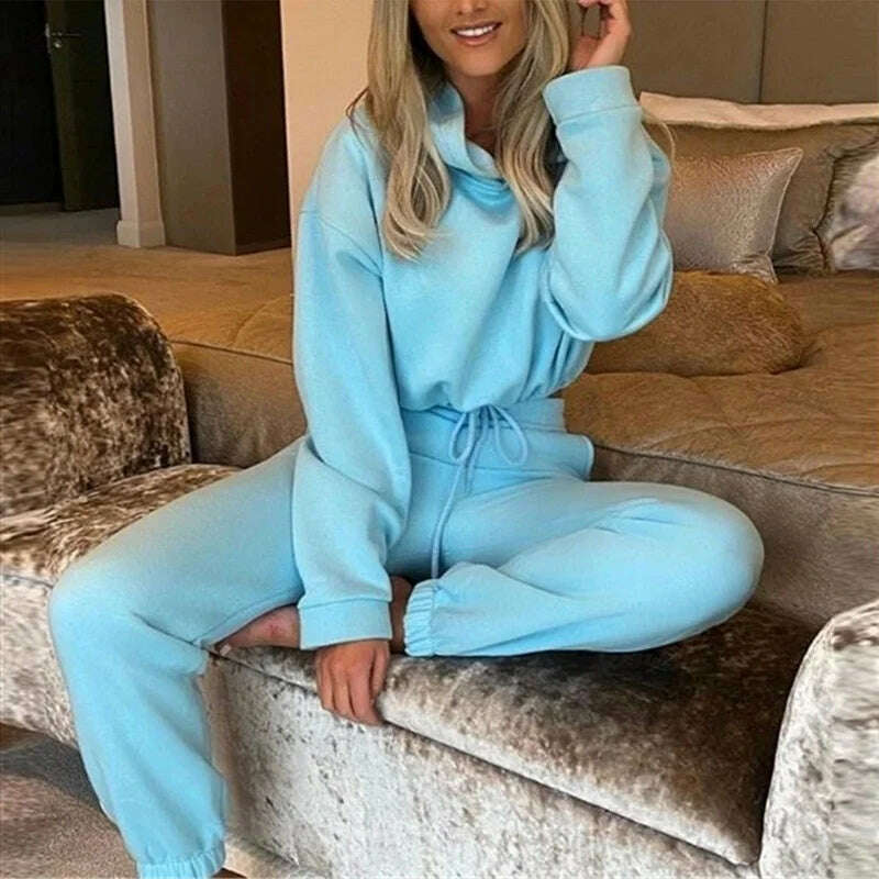 2024 Women's Casual Tracksuit, Hooded Sweatshirt & Pants Set